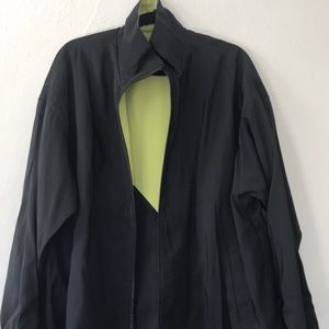 MYCRA PAC Raincoat reversible packable black to black/ limey green w/pac…